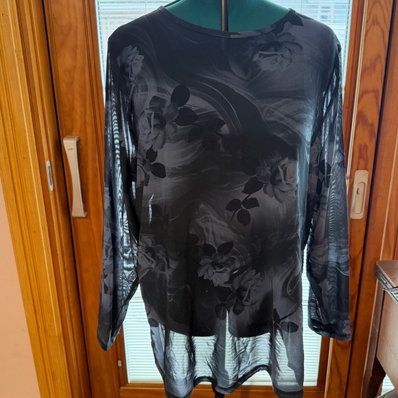 Torrid Mesh Crew Neck Long Sleeve Top - Picture 4 of 5